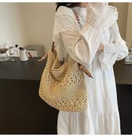 Vacaciones viento playa paja bolsa mujer 2025 nuevo viento perezoso tejido bolsa de gran capacidad moda hombro axila bolsa - details 9