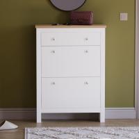 Vida Designs Zapatero Arlington, Madera de ingeniería, Blanco y Roble, H 108 x W 78 x D 24 Cm. - details 1