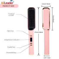 Peine caliente 3 en 1 para peinar el cabello, alisador y rizador profesional, peine eléctrico de calentamiento rápido - details 5