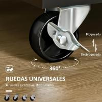 Cocina con ruedas, carrito de cocina, mueble auxiliar de cocina con 2 puertas, 2 cajones, toallero y estante ajustable para comedor/salón, 104x46x91 cm, negro - details 4