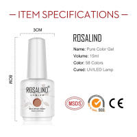 ROSALIND-botella de cristal de 15ml, Gel de uñas de Color puro brillante para diseño de uñas, lámpara LED/UV, esmalte de uñas de Gel de larga duración - details 7