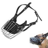 Funda protectora cuero boca perro, bozal de Metal ustable y transpirable mascotas, cesta humana antimordida, bozal, accesorios - details 0