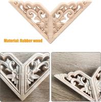 Calcomanías decorativas de madera para tallar madera para muebles, armarios, paredes, talla decorativa vintage (cuadrada, 3.1 in) - details 0