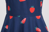 2025 Primavera/Verano nuevo vestido de fiesta para niñas con estampado azul claro fresco - details 11