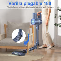PrettyCare W400 Aspiradora Inalámbrica 25Kpa 40 Minutos Potente Aspiradora con 3 Cabezales de Cepillo Autoestables Faro LED - details 3