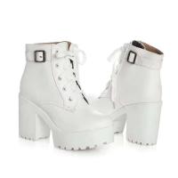 Botines de mujer, tacones altos con plataforma, ropa de club con cordones, zapatos punk - details 1