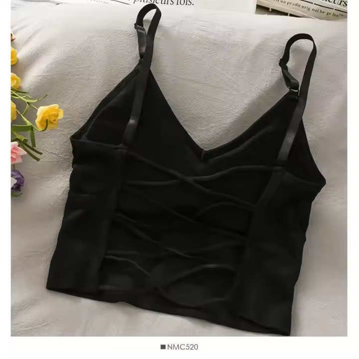 Top Deportivo para Mujer Camisola sin Mangas con Sujetador Incorporado Color Sólido Estilo Crop - 1