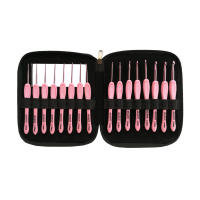 Agujas de Punto de Rosa Gradient 16 Tamaños con Gancho de Crochet de Plástico Kit de Braida para Costura DIY Suave y Ergonómico Juego Completo Hecho en China de Aluminio y Plástico - details 4