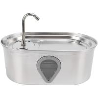 Grifo de Agua para Mascotas de Acero Inoxidable Dispensador de Bebida Automático para Perros Grandes Filtrado y Circulación Suministros para Mascotas - details 0
