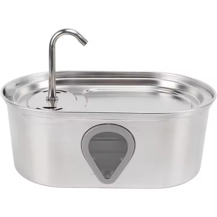 Grifo de Agua para Mascotas de Acero Inoxidable Dispensador de Bebida Automático para Perros Grandes Filtrado y Circulación Suministros para Mascotas - 1