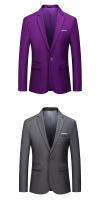 Blazer de Negocios Delgado para Hombres Colores de Caramelo Traje de Forma Casual para Oficina y Club Social - details 21