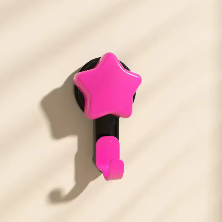 Ganchos adhesivos en forma de estrella con gran capacidad de peso, diseño Adorable, gancho de almacenamiento sin perforación, tipo L, 5 uds. - 1