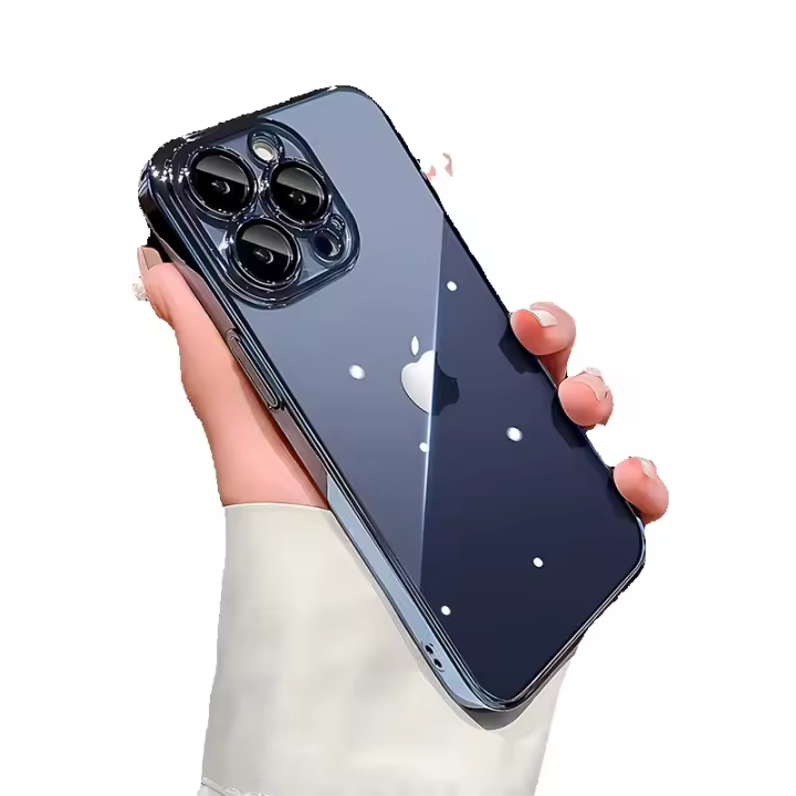 Funda de protección de lente de cámara de lujo para iPhone 15, 14, 13, 12, 11 Pro Max, 14, 15 Plus, fundas de teléfono transparentes a prueba de golpes de silicona suave - 1