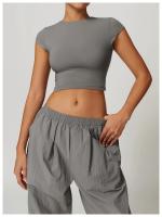 Camiseta deportiva de manga corta con cuello redondo para mujer, Camisa ajustada de manga corta para Yoga, secado fino, para correr - details 7