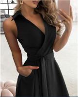 Primavera/Verano Moda Manga larga Cuello en V Vestido ajustado estampado Ropa de mujer - details 9
