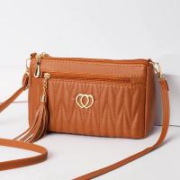 Bolso cruzado de cuero PU para mujer, bolsa de hombro con cremallera de gran capacidad, con hilo de bordar, a la moda, novedad - details 4