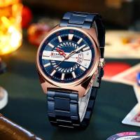 Reloj de Cuarzo CURREN 8403 Reloj de Tira de Acero con Calendario Estilo de Negocios y Ocio para Hombres Reloj de Pulsera de Cuero Automático - details 8