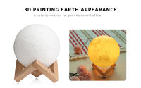 Lámpara de mesa de tierra con impresión de luz 3D, lámpara de Luna colorida, recargable, cambio táctil, Usb, luz Led nocturna, decoración del hogar, regalo creativo - details 1
