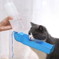Botella de agua plegable para perros, bebedero portátil de plástico de 500ML, alimentador de agua potable para viajes al aire libre - details 0