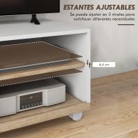 Mueble TV de Salón Moderno con Ruedas Pantalla de Televisión de 42 Pulgadas con 1 Puerta y 2 Estantes de Almacenamiento - details 6