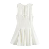 Vestido clásico de moda para mujer con dobladillo ancho y lazo - details 5