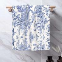 Toile De Jouy Toalla Algodón Francés Azul Marino Baño Ducha Deportes Yoga Toallas - details 29