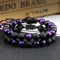 Pulsera de Piedra de Malaquita Verde Natural Encanto de Abalorios de Lava para Hombres y Mujeres - details 16