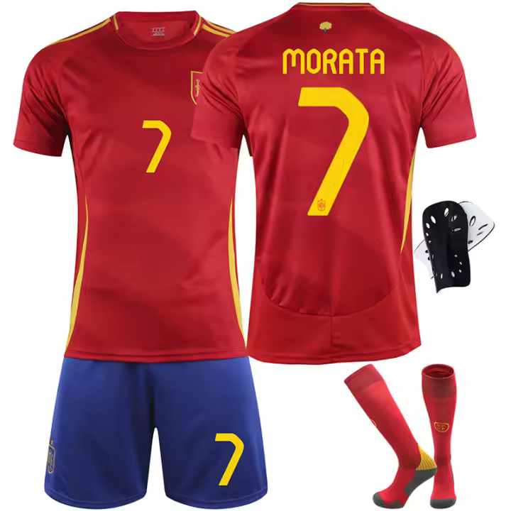 Camiseta España UEFA EURO 2024 Gavi 9 Pedri 26 Morata 7 Rodri 16 - Camiseta Selección Española Adulto Hombre/Mujer/Fútbol - Tecnología Dry Fit - 1
