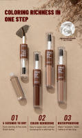 QIBEST Gel transparente para cejas, cera para cejas 2 en 1, cepillo líquido para cejas resistente al agua, tinte negro para cejas, maquillaje de ojos cosmético - details 2