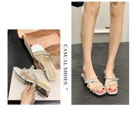 Sandalias de Mesa de Diamante Llamativo Estilo de Hada con Tacón Grueso Tamaño Pequeño - details 18
