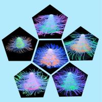 Acuario de silicona para paisajismo, plantas acuáticas artificiales coloridas con efecto fluorescente, árbol de Navidad suave, Coral, mesa - details 6