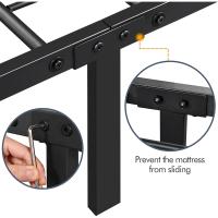 Cama Metal con somier, Cama Doble/Individual, Cama con cabecero, Cama Invitados, Cama Juvenil, para Dormitorio, habitación Invitados, 90 x 200 cm/Negro - details 8
