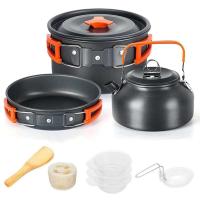 Utensilios de cocina para acampar, Villa de Vie, juego de picnic al aire libre, 2-3 teteras antiadherentes Peaple, varios juegos - details 22
