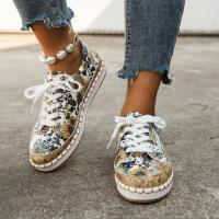 Zapatos con cordones para mujer, zapatos planos informales con estampado para mujer - details 5