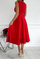 Vestido de verano con cuello en V para mujer, patchwork, temperatura, swing - details 4