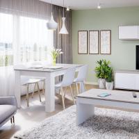 Mesa de Comedor Extensible de Madera Blanca Estilo Canadiense 140 a 190cm Ancho 90 Altura 78 - details 45