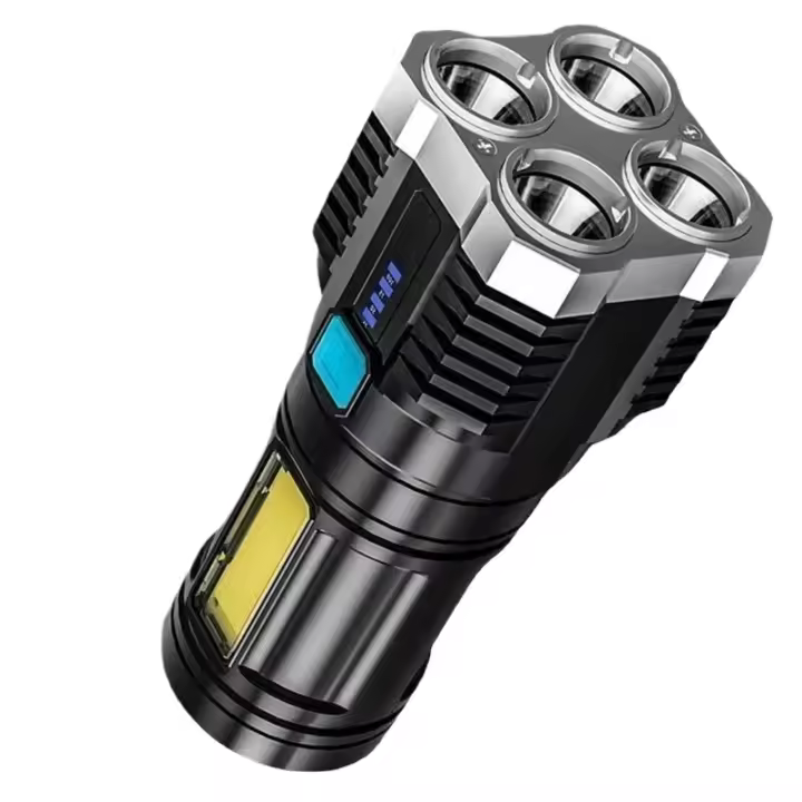 Linterna LED de alta potencia portátil Impermeable, Múltiples Componentes de Luz, Iluminación de 93m, Material de Aluminio, Resistente al Agua, Ideal para Acampar y Hogar DIY - 1
