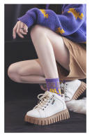 Pequeño zapato blanco chica estudiante único nuevo ins versión coreana alto top plataforma casual zapatos de mujer zapatos de au - details 13