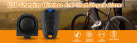 Wireless Bike Vibration Alarm 115dB Waterproof USB Charging Remote Control Motorcycle Electric Bicycle Security Burglar Alarm - details 0
