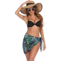Conjunto de Bikini Transparente Pantalones Cortos Estampados para Mujer Traje de Baño - details 1