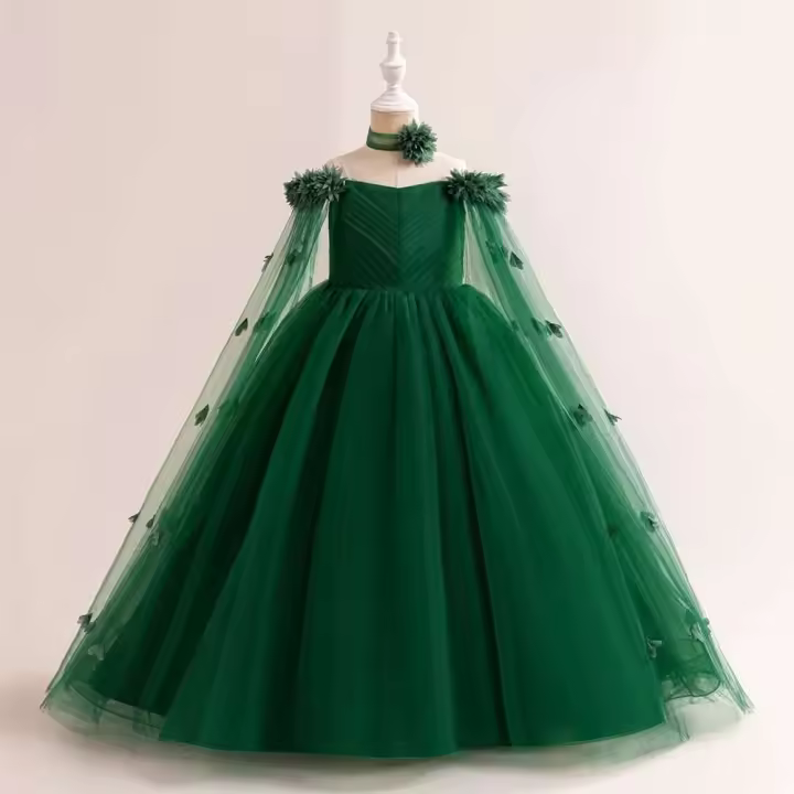 Elegante Vestido de Baile de Tul Diseño de Flores de Esponja para Bodas y Fiestas - 1