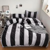 Juego de funda nórdica a cuadros negra y gris, ropa de cama Reversible con rejilla geométrica, funda de edredón suave para niños, adolescentes y adultos, decoración de dormitorio - details 35