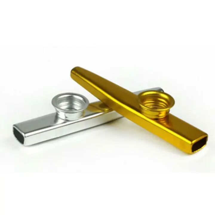 Instrumentos musicales para niños, armónica de plata, 5 piezas, diafragma, flauta Kazoo de Metal, regalo - 1