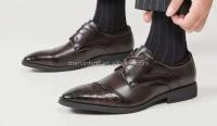 Zapatos de hombre hechos a mano con logo Dropshipping y zapatos de diseñador formales informales sólidos de goma de cuero Oxford para hombres - details 5