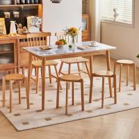 Juego de 4 Taburetes Redondos de Madera Taburetes de Bar Silla Apilable Mini Taburete - details 1