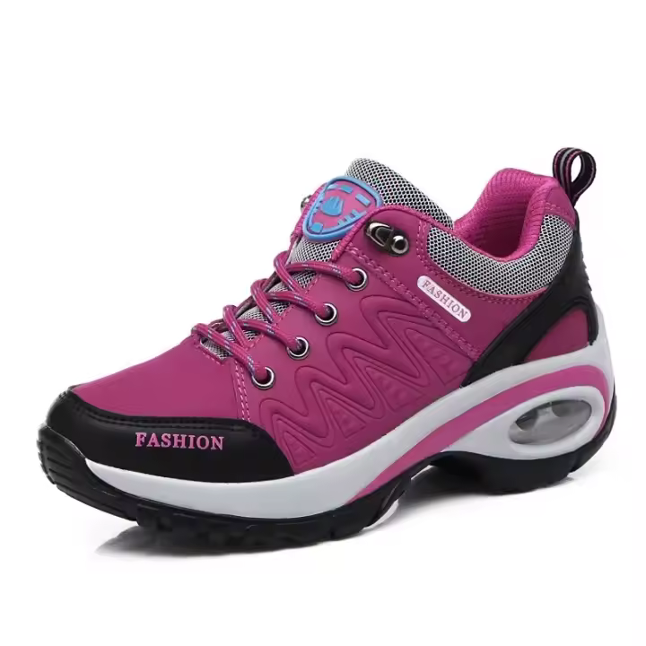 Zapatillas de deporte para mujer, zapatos de plataforma cómodos y transpirables, zapatos informales con cordones a la moda para mujer, botas cortas para exteriores - 1
