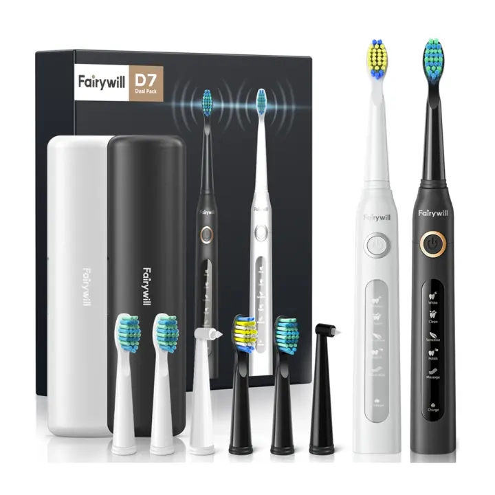 Cepillo de Dientes Eléctrico Sonido Fairywill USB Recargable FW-507 Cabeza de Repuesto Adulto Impermeable Fabricado en China - 1