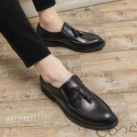 Zapatos formales de negocios a la moda para hombre con borlas, piel de vaca de suela suave, plantillas informales de malla de cuero para primavera y otoño - details 5