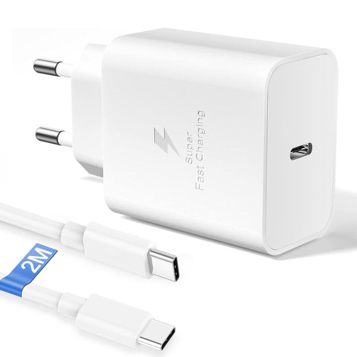 45W Cargador rápido compatible con S25 ULTRA/S25 PLUS/S24 ULTRA/S24 PLUS/S23 Ultra/ S23 PLUS/S22 ULTRA/S22 Plus/Tab S10 PLUS/S10 ULTRA/S9/S9 Plus/S9 Ultra/S9 FE/S8/S8 Ultra, más dispositivos tipo C, adaptador de carga para tableta de teléfono inteligente