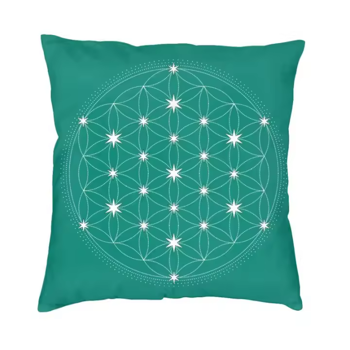 Funda de Almohada de Sofá Geométrica Mandala Tamaño 45*45cm Material de Poliéster - 1